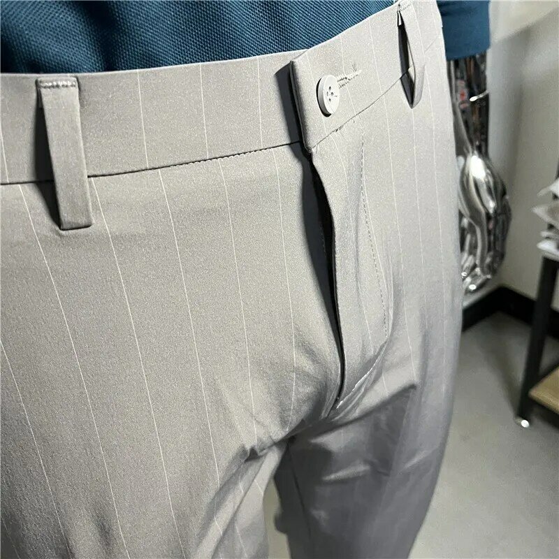 Męskie spodnie golfowe Letnie sportowe ubrania golfowe Ultra cienkie wygodne szybkoschnące wysokie elastyczne luźne długie spodnie Korea Męskie spodnie garniturowe