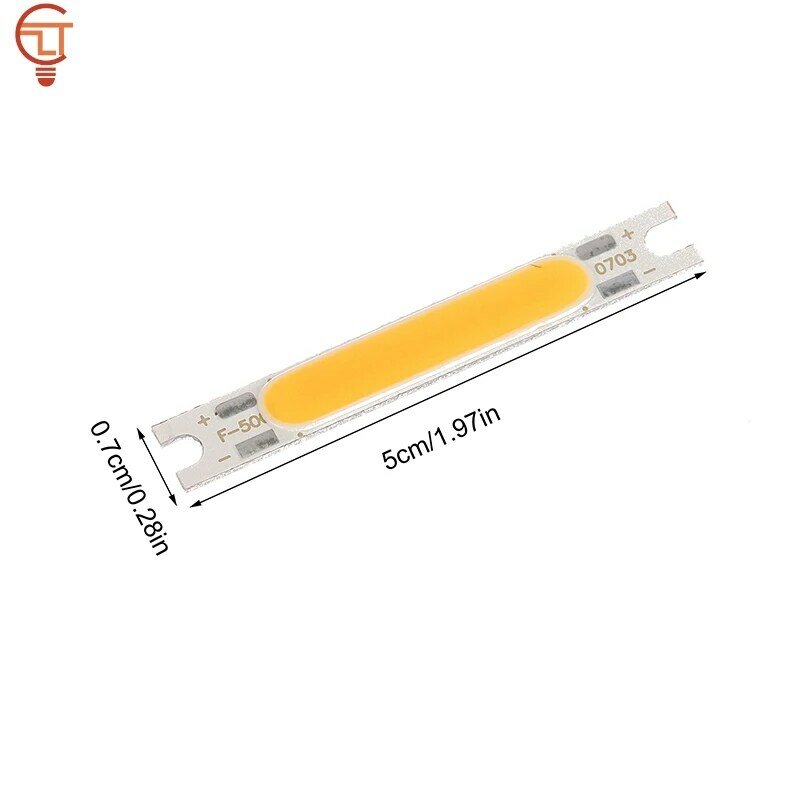 COB LED Strip Chip Light, fonte de luz para lâmpadas de parede, lanterna, luzes de mesa, branco quente, branco neutro, DC 9-11V, 50x7mm, 3W, 7W