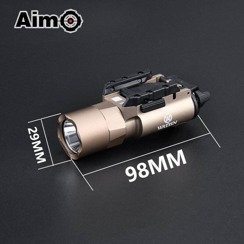 Lanterna LED branco para arma de caça, 600 Lumens, X300U, X300, pistola leve, ajuste de 20mm trilho, pistola 1911, WADSN