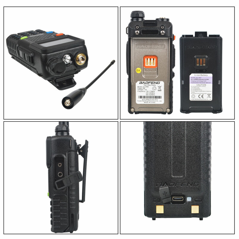 Baofeng-walkie-talkie multibanda UV-5RM, Radio FM, 8W, 999Ch, copia de frecuencia rápida de una tecla, 8W, Vox Scrambler