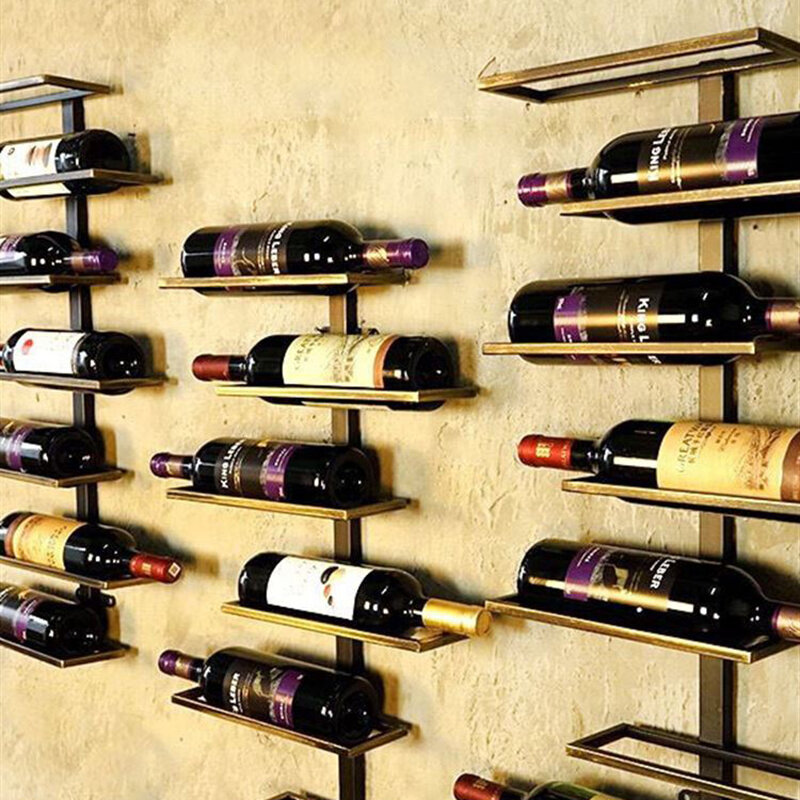 Armário montado na parede do vinho do metal, armário do licor, suporte do bufete, garrafa, salão de beleza, vidro, mobília da exposição