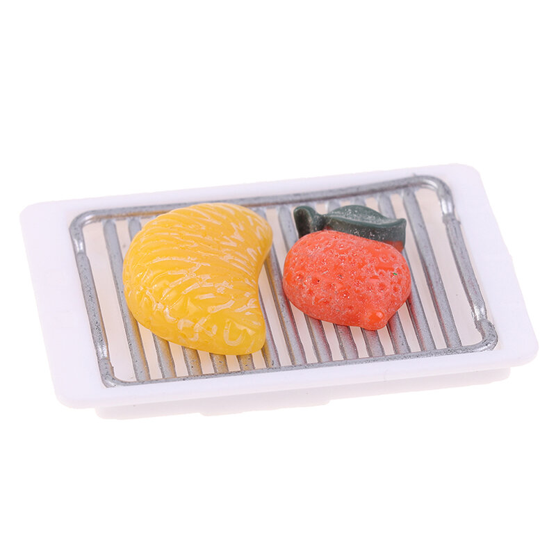 1/12 Dollhouse Mini Food Plate Simulation Tray for Bread, BBQ, Ice Cream Model for Doll House Decoration Miniature Accessories
