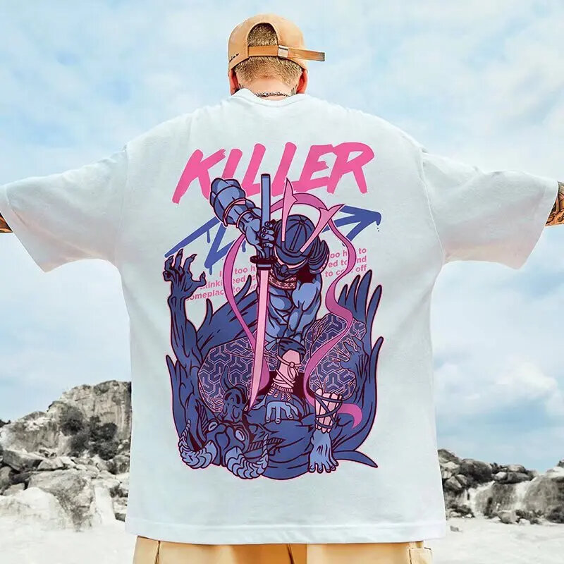 T-shirt imprimé 3D pour homme, col rond, manches courtes, haut de style hip-hop Y2K, tendance hip-hop, rue cool et aérée, Harajuku, nouveau