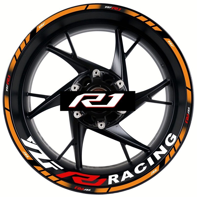 For Yamaha R1 Wheel Sticker Rim Stickers Yzf r1 Logo Set 17 Inch Inner And Outer Wheel Hub Deca