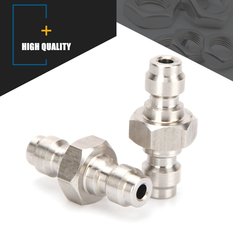 Stainless Steel Double End Male Plug Pneumatic Male-Male Plug Quick Coupling 8mm Fill Head Air Filling Socket 2pcs/set