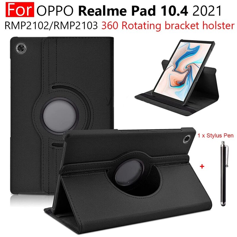 Capa para tablet de couro Realme Pad, capa inteligente para OPPO Pad 11 2022, 10.4 ", 2021, RMP2102, RMP2103 Capa, 360