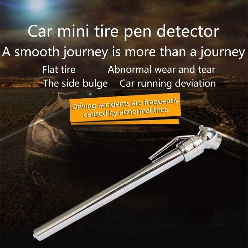 Medidor presión neumáticos tipo lápiz (5-50 Cuerpo acero inoxidable para automóviles, camiones y vehículos