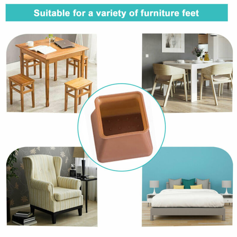 Almohadillas protectoras de silicona para patas de silla, cubiertas de mesa para muebles, calcetines, tapones, protección de suelo para pies niveladores
