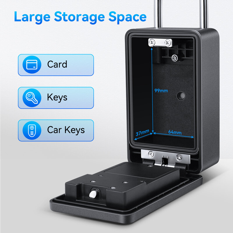 Electop fingerprint key lock box ip65 wasserdichtes passwort telefons teuerung wand halterung bluetooth smart keys sichere aufbewahrung schloss boxen