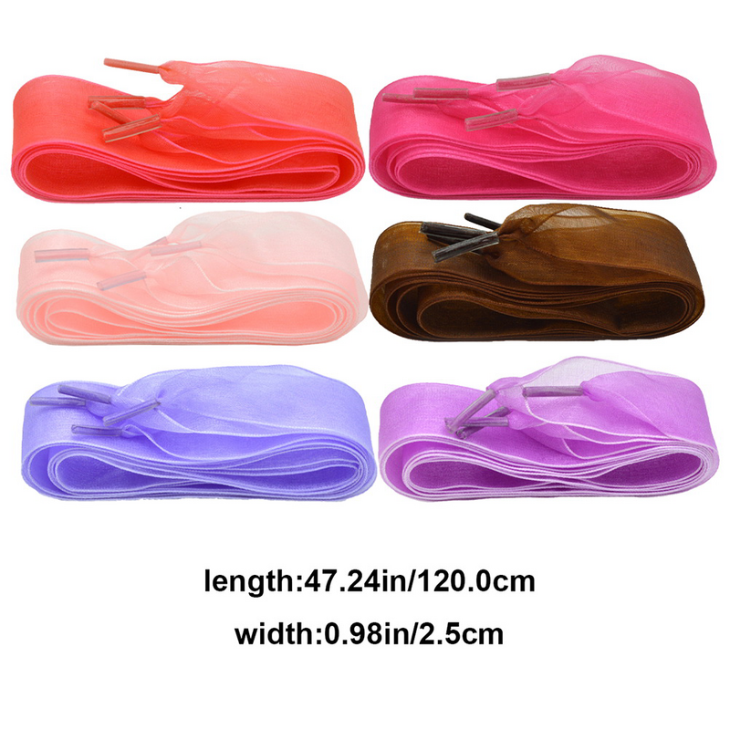 6 Pairs of 25x115cm Wide Lace Lace Shoelaces Creative Shoe Laces Fashion Shoe Strings Lace (115-120cm Length, Deep