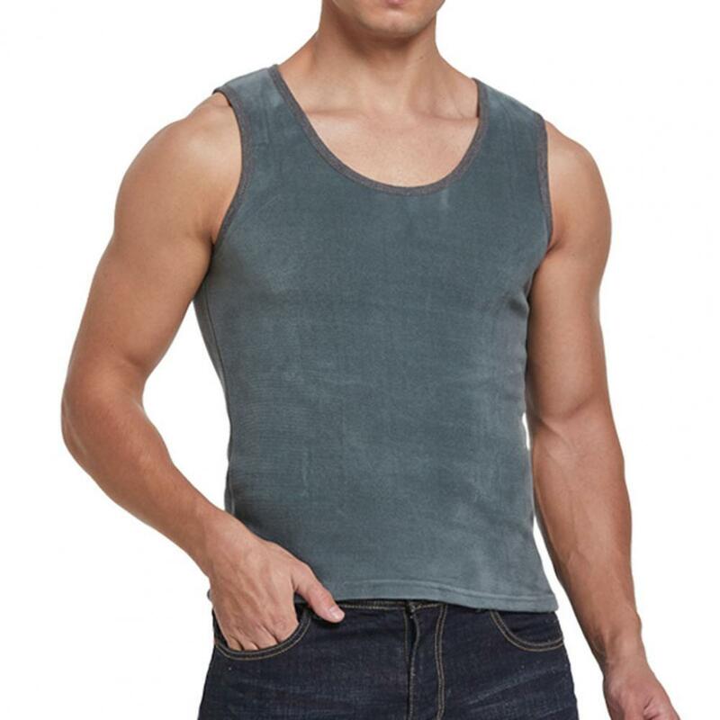 Winter Vest Seamless Double-side Velvet Male Undershirt Thick Anti-shrink Elastic Male Vest For Inner Wear