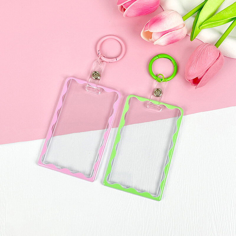 Porte-cartes photo K-pop en acrylique transparent, porte-cartes d'idole, manches photo, étui pour cartes d'étudiant, protecteur photo, bus, 3 pouces