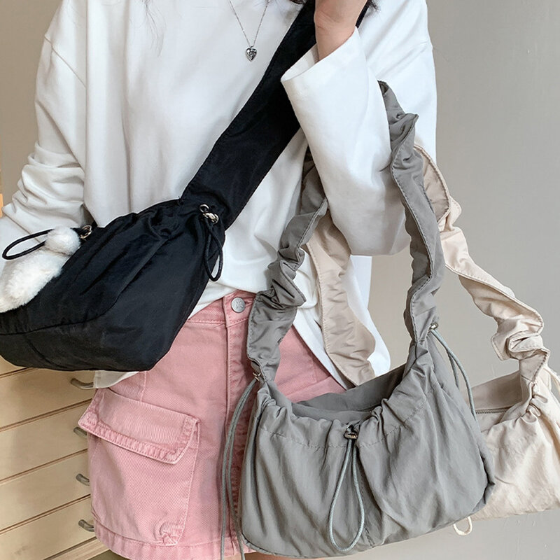 Eenvoudige Mode Opvouwbare Schoudertas Vintage Casual Designer Onderarm Crossbody Tas Vrouwen 2024 Nieuwe Luxe Hoogwaardige Handtassen