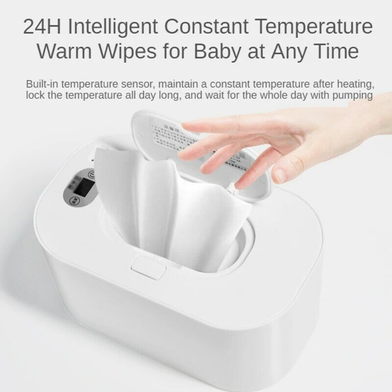 Calentador toallitas para bebé, termostato para servilletas, caja calefacción portátil para pañuelos húmedos, dispensador