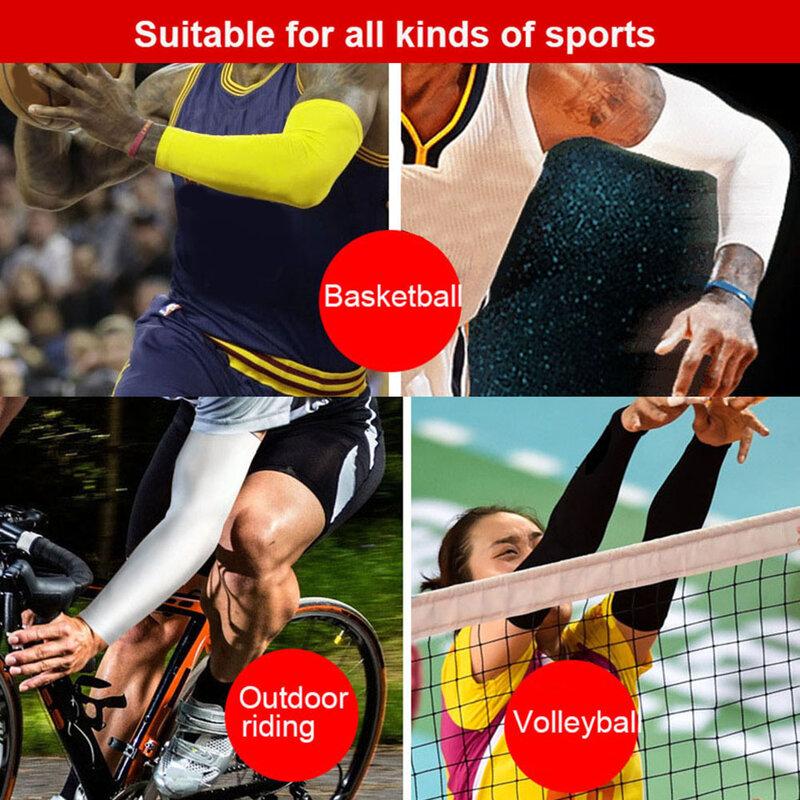 Sunscreen Arm Sleeves Sports Arm Compression Sleeve UV Protection Hand Cover Cooling Fitness Volleyball Basketball Arm sleeves
