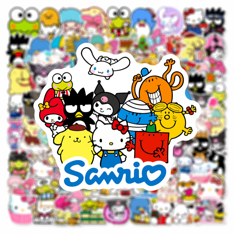 Стикеры кавайные Sanrio с Hello Kitty Kuromi, аниме наклейки «сделай сам» для ноутбука, телефона, автомобиля, милые эстетические Стикеры для детских игрушек, 10/30/50/100 шт.