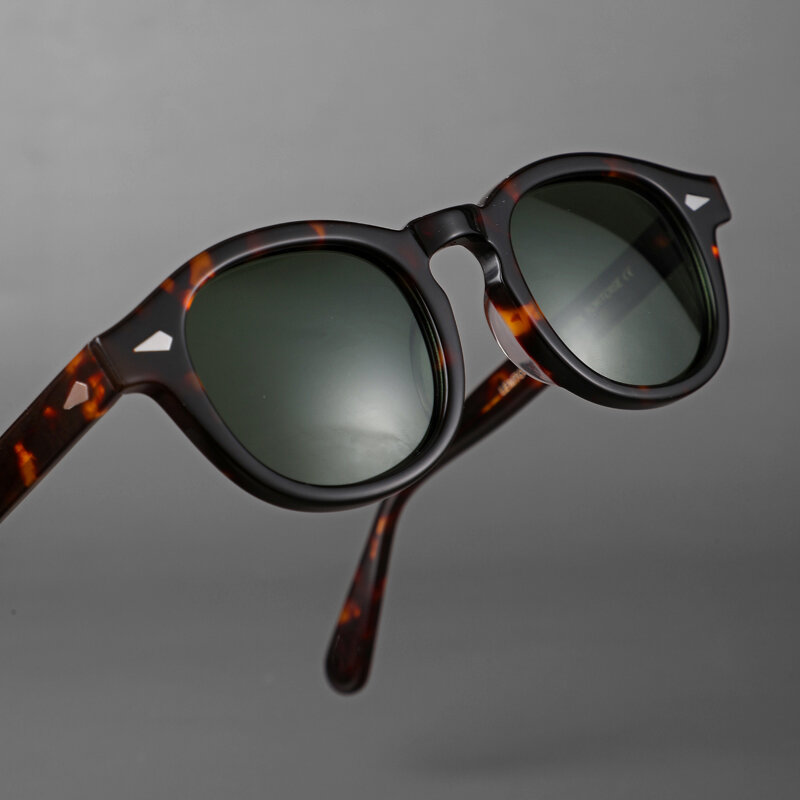 Johnny Depp kacamata hitam terpolarisasi, kacamata hitam Lemtosh, kacamata bingkai asetat merek Vintage mewah untuk pria dan wanita