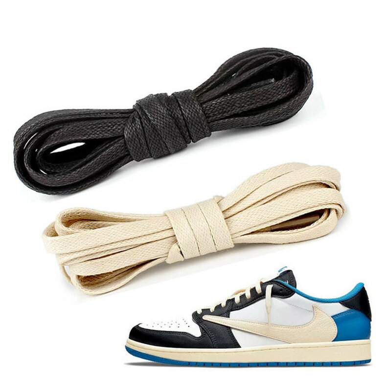 Высококачественные Плоские хлопковые шнурки для кроссовок, Спортивная повседневная обувь для баскетбола, шнурки, бежевые, черные, белые шнурки, Прямая поставка