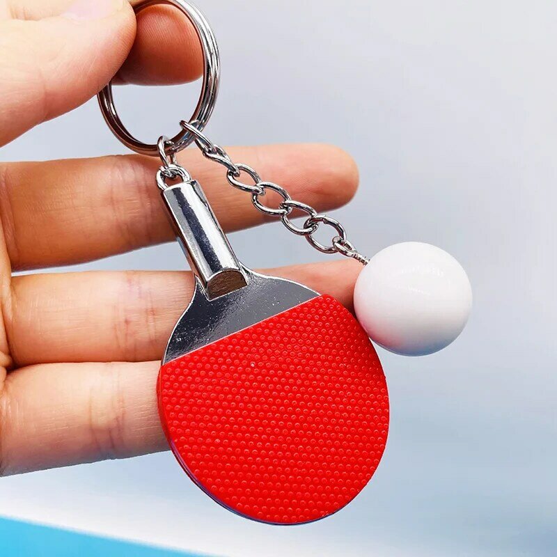 LLavero de raqueta de Ping Pong para fanáticos de los deportes, accesorios de adorno de regalo, 7 colores lindos, recuerdo de bola de tenis de mesa