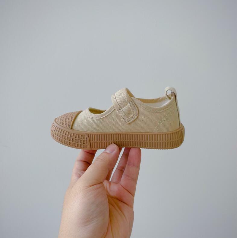 Zapatos de lona para niños pequeños, zapatillas de deporte informales de Color caramelo, transpirables, suaves