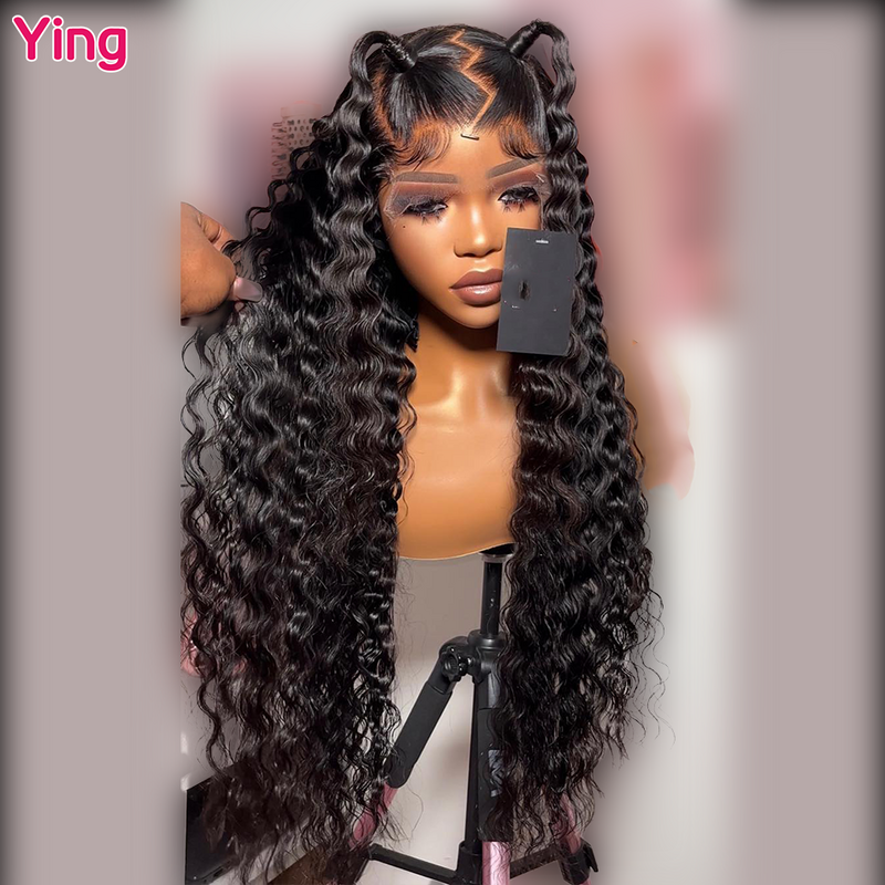 Ying Neailyretailers-Perruque Lace Front Wig Remy, Deep Wave, Colored Pink Brown, 13x6, 5x5, 13x4, Pre-Plucked, Baby Hair