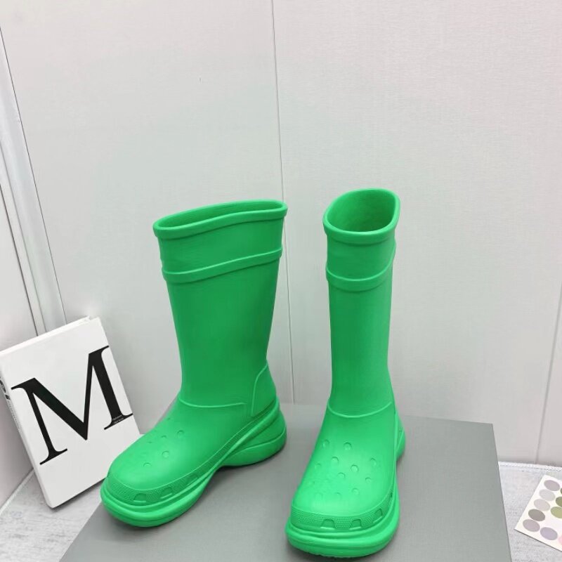 2024 New White Rain Boots For Men Outdoor Casual Women's Boots Antislip Height Increasing Walking Fashion Rain Boots For Couples