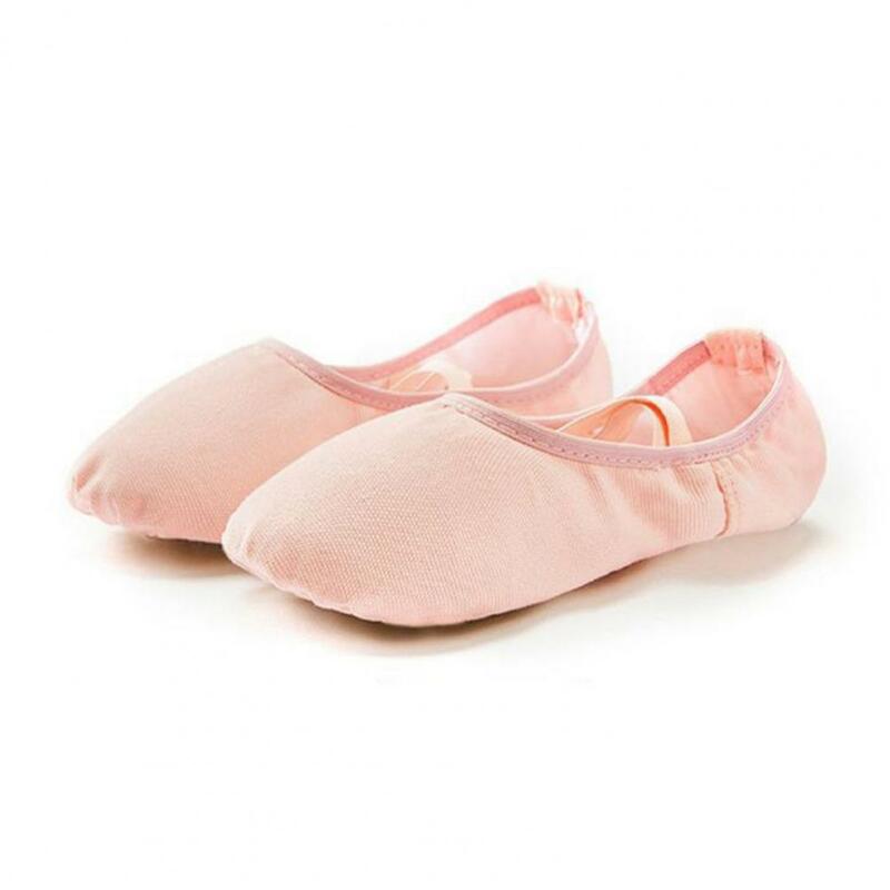 Sapatos de Ballet Elásticos Suaves Respiráveis para Mulheres, Sola Dividida, Lona, Chinelos De Dança, Duráveis, Calçados Confortáveis, Performances