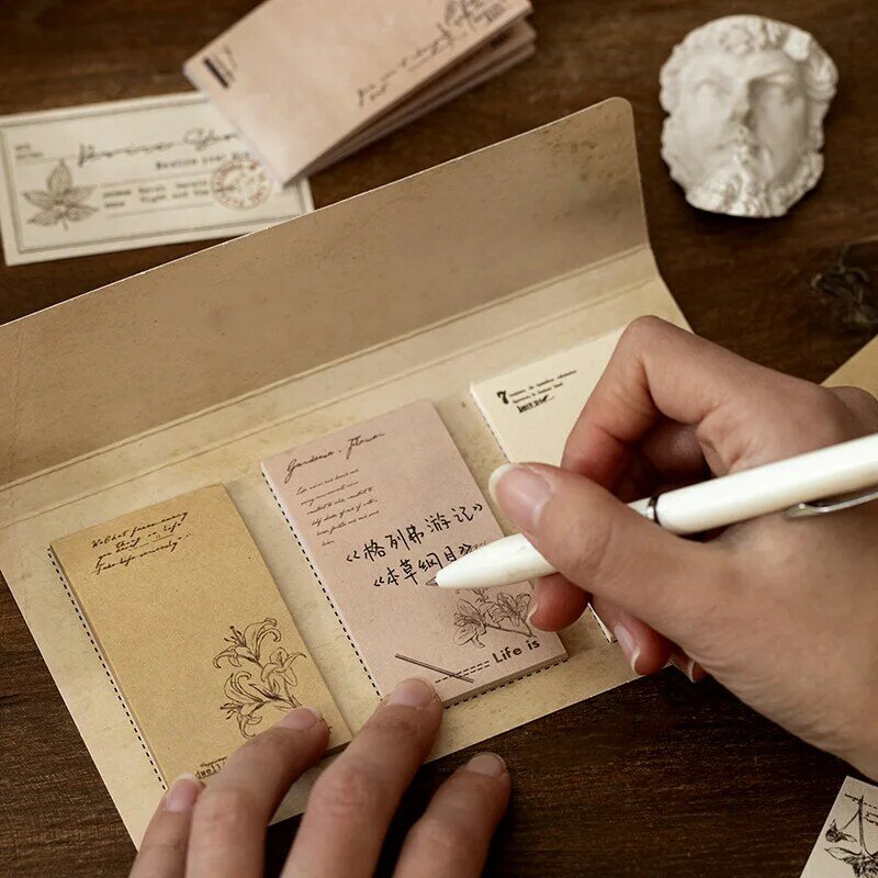 60pcs Memo Pad Vintage Simple Memo Notes Scrapbooking decorazione materiale carte messaggio note scuola forniture per ufficio cancelleria