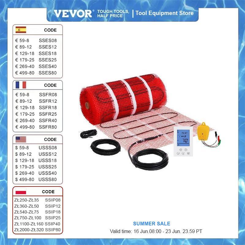 Vevor-床暖房マット、10、20100 sq.ft。電気放射床暖房システム、名誉のためのデジタル床検知サーモスタット