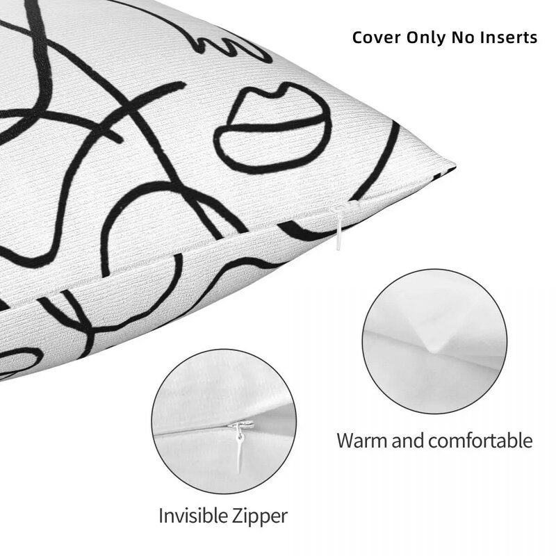 Facce astratte federa quadrata fodera per cuscino cuscino in poliestere Decor Comfort cuscino per divano di casa