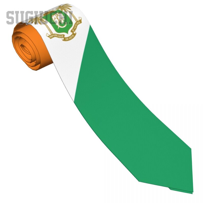 Côte d'Ivoire Bandeira Emblema Homens Mulheres Pescoço Gravatas Casual Xadrez Tie Ternos Slim Festa de Casamento Gravata Negócios Gravatas