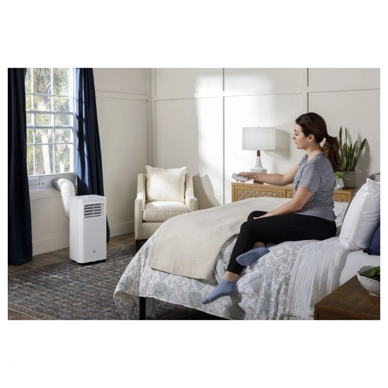 GE® 6,100 BTU 115-Volt 3-in-1 Portable Air Conditioner with Remote for Small Rooms, White, APFD06JAWW