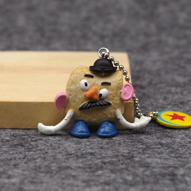 디즈니 애니메이션 피규어 미스터 감자 머리 PVC 귀여운 캐릭터 키 체인 펜던트 컬렉션 장식품 모델 장난감 선물