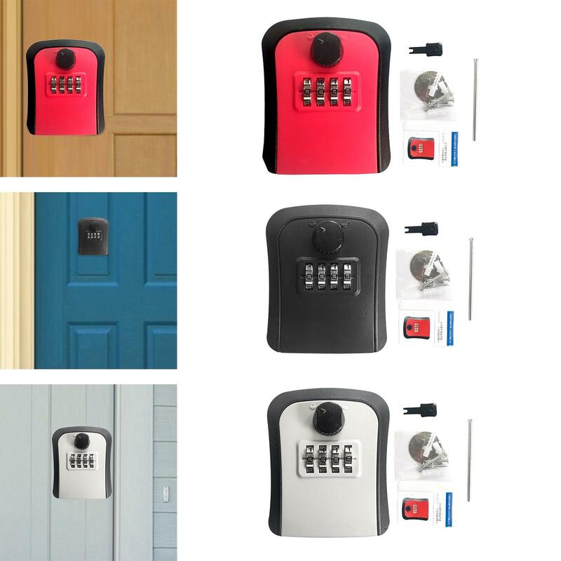 Key Lock Box Wall Mounted 4 Digit Code Security Lock Box Key Storage Box for Garage Home House Keys Room Cards Realtors Outside