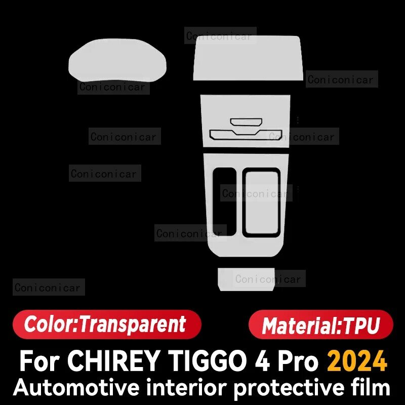 Película de Panel de caja de cambios de TPU para CHIREY TIGGO 4 Pro 2024, pegatina protectora para salpicadero, cubierta Interior antiarañazos, accesorios para coche