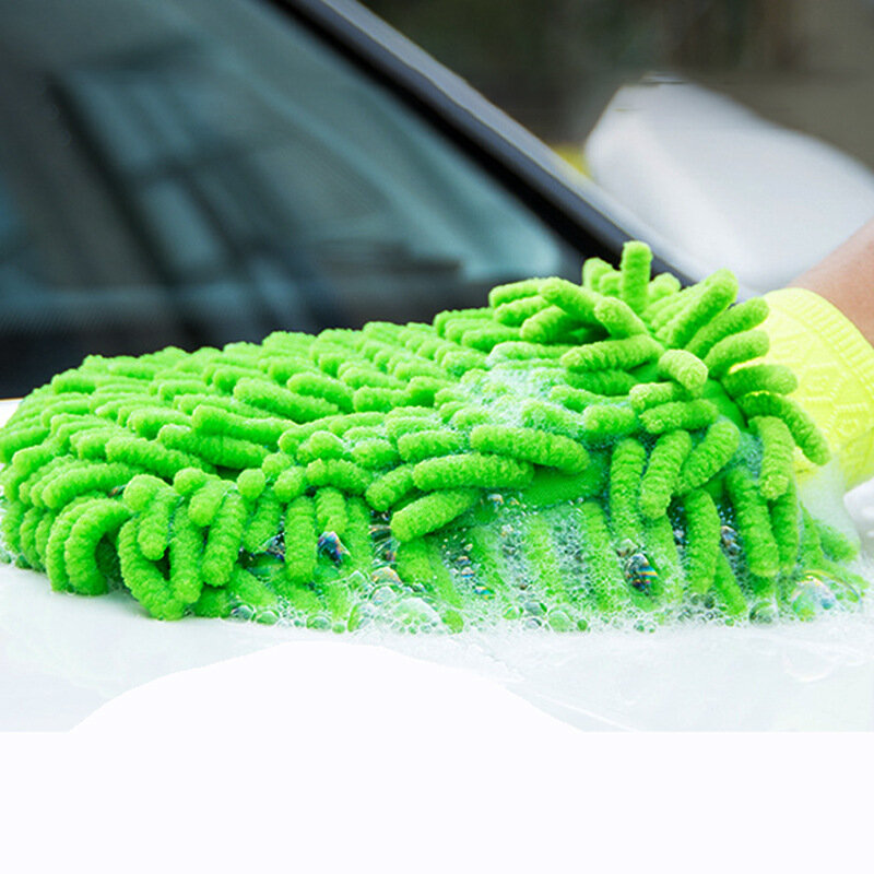 Lavagem De Carros Luvas Chenille Luva Plush Rags Espessamento dupla face Suprimentos Do Carro Ferramentas de Limpeza Auto Acessórios Carro Detalhamento