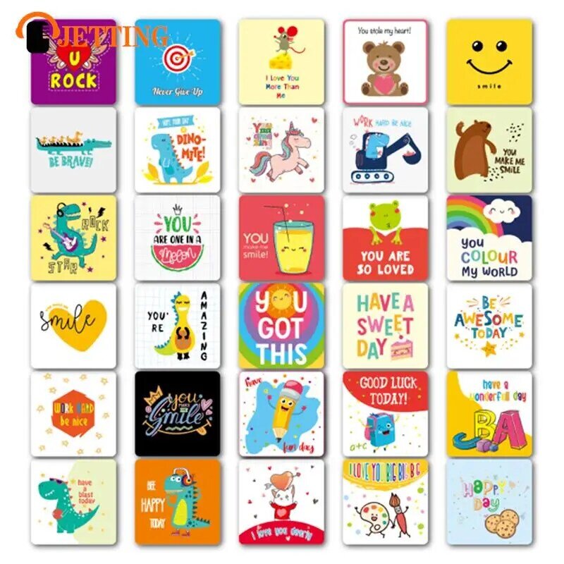 Neue 60 stücke Lunchbox Notizen für Kinder süße Lunchbox Notizen für Kindergarten niedliche Dekoration Notizen Kinder Lunchbox Karten