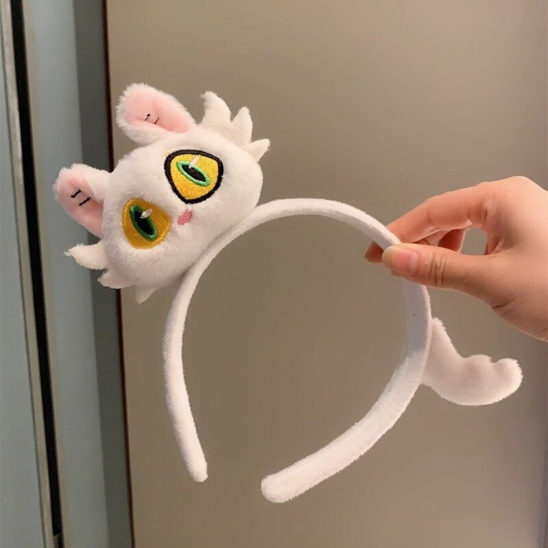 New Kawaii Cartoon Plush Cat Hairbands Cute Black White Cat Hair Hoop Headband for Women Girls Gifts Hair Accessories