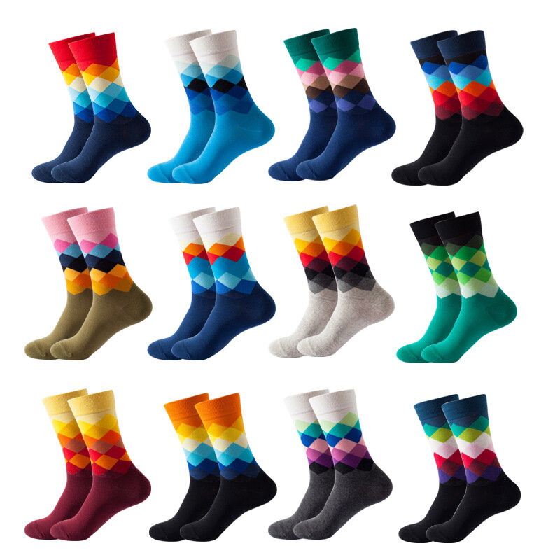 5 pares de combinação meias masculinas e femininas primavera e outono mid-tube meias ins par tendência meias femininas meias de basquete