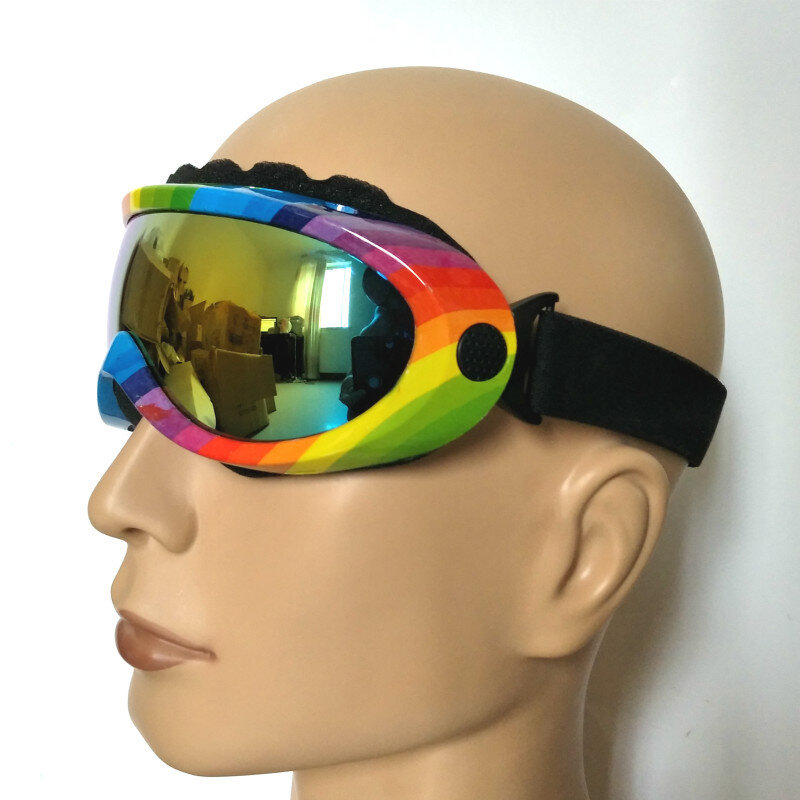 Óculos de esqui à prova de vento infantis, máscara esférica profissional, óculos ao ar livre para crianças