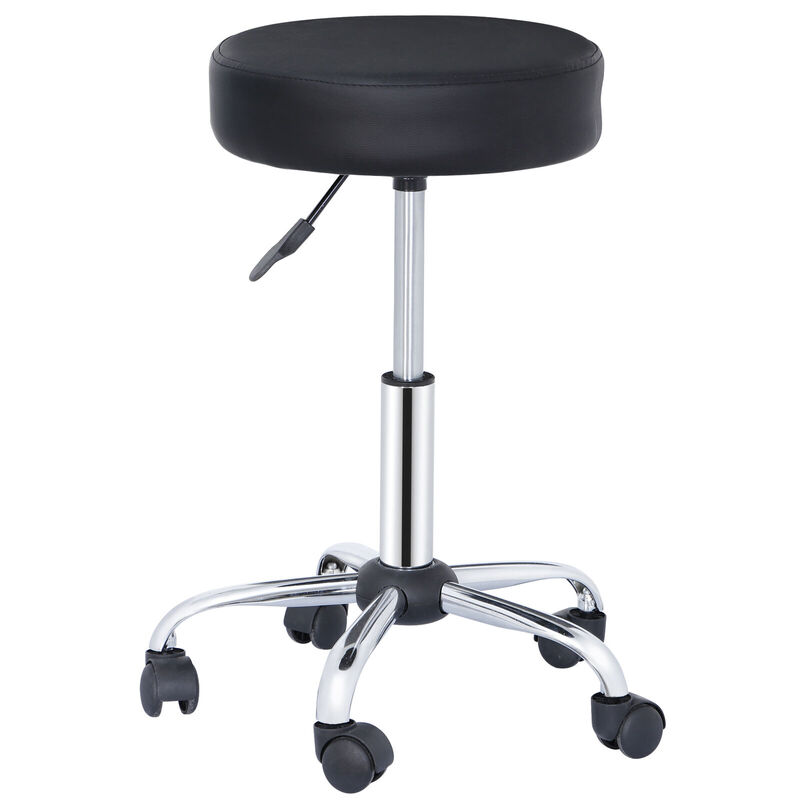 Home Height Adjustable Salon Stools Backless Spa Chairs Metal Frame Soft Cushion