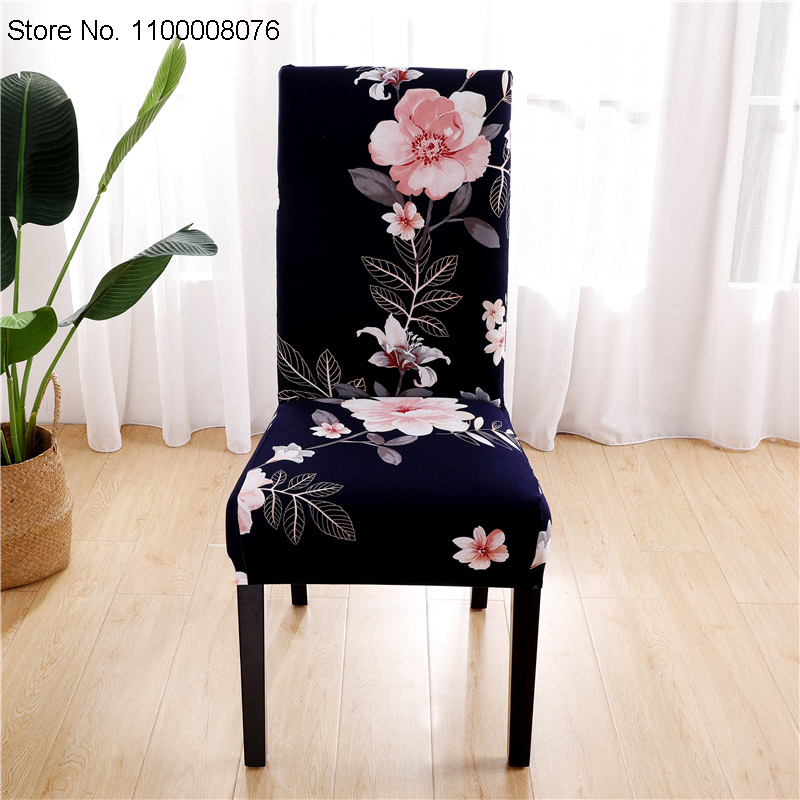Spandex Chair Cover Stretch Home Dining Elastic Floral Print Chair Covers Multifunctional Spandex Elastic Cloth Universal Size