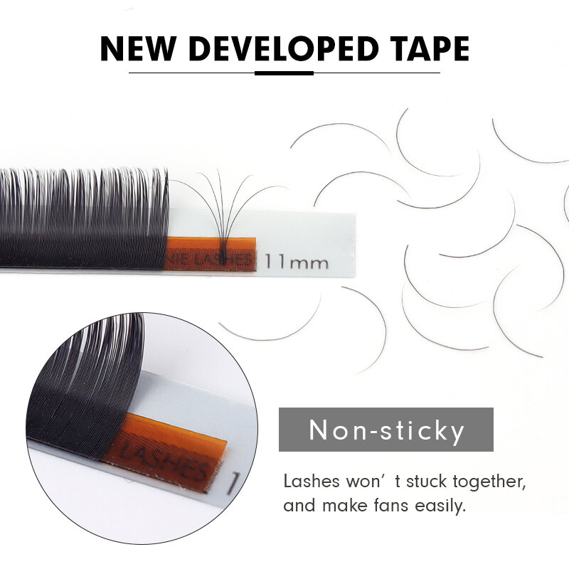 GENIELASH 12 righe Classic Individual Eyelashes Extension visone Natural Super Soft Professional Silk Lashes