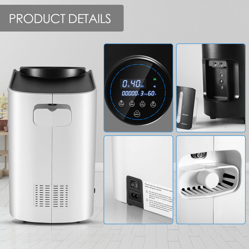 VARON 1-7 Liter Concentrator 0xy-Gen-erator For Home Use 90% Purity Small With Nebulizer Machine 110V Y-101W US