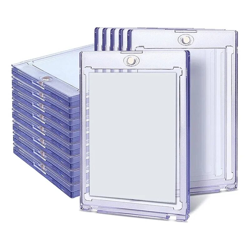 10Pcs/Pack 35PT Magnetic Card Holder for Baseball Sports Card Protector Trading Cards Hard Plastic Sleeves Display Case