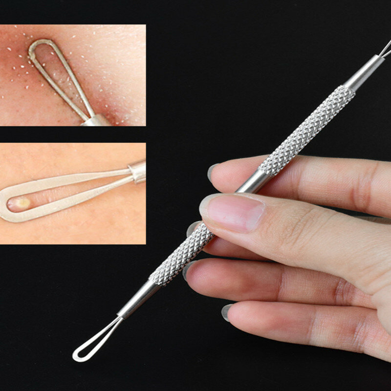 2022 New Stainless Steel Double Head Acne Needle Pit Remove Blackhead And Acne Needle Clean Skin Care Tool