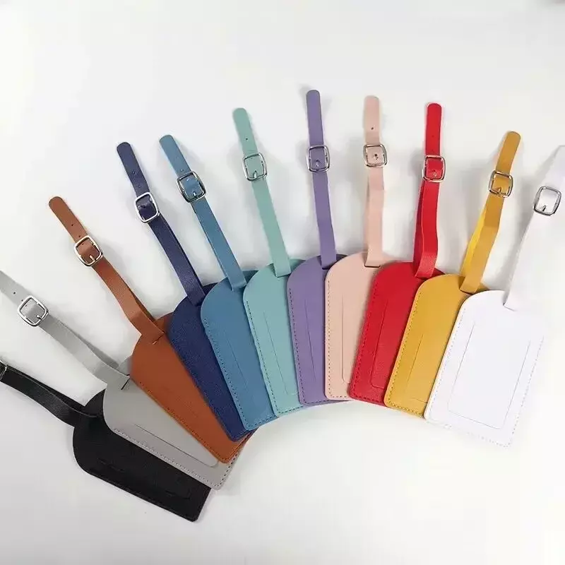 Multicolor PU Leather Luggage Tag Aircraft Boarding Pass Creative Suitcase Portable Name ID Address Holder Luggage Label Chain