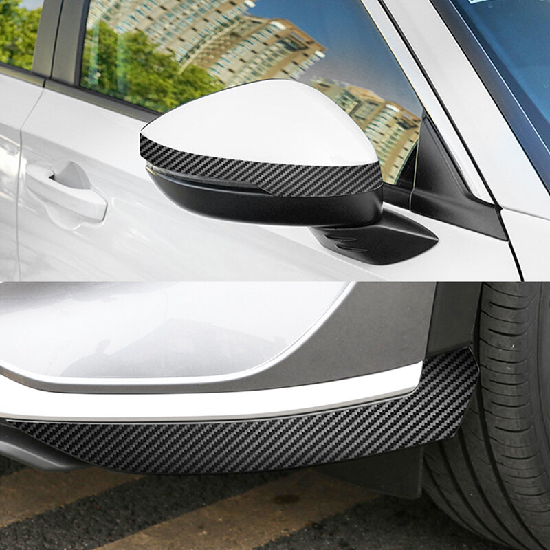 3D Carbon Fiber Car Sticker DIY Paste Protector Strip Auto Door Sill Side Mirror Anti Scratch Tape Waterproof Protect Film