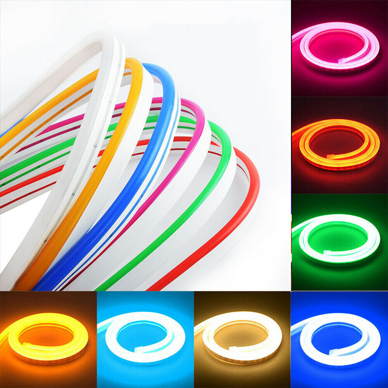 Customized Ip65 Ip68 Waterproof PVC Silicone Flex Neon Led Strip 110v 220v 24v 12v Color Changing RGB Led Neon Rope Light