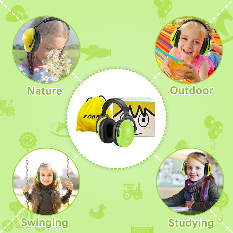 Детские шумоподавляющие наушники ZOHAN для защиты слуха, шумоподавляющие наушники для просмотра фейерверков, концертов, представлений